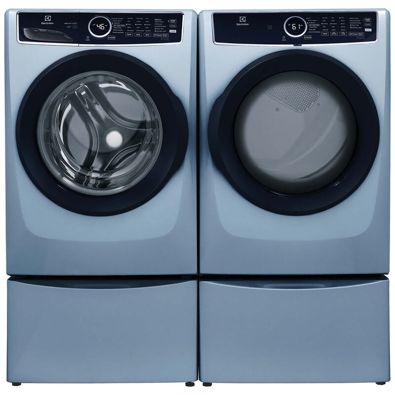 Electrolux 400 Series 27 in. 8.0 cu. ft. Stackable Gas Dryer with Luxury-Quiet Sound System, Sanitize Cycle, Steam Cycle & Sensor Dry - Glacier Blue, Glacier Blue, hires