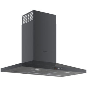 Bosch 800 Series 36 in. Convertible Chimney Style Range Hood with 600 CFM, 4 Fan Speeds & 2 Halogen Lights - Black Stainless Steel, , hires