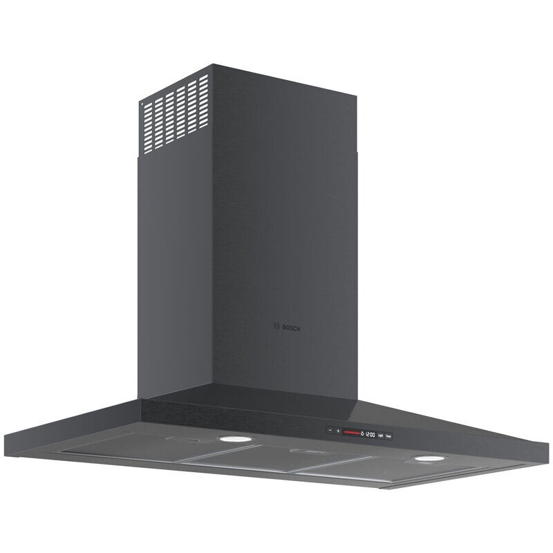 Bosch 800 Series 36 in. Convertible Chimney Style Range Hood with 600 CFM, 4 Fan Speeds & 2 Halogen Lights - Black Stainless Steel, , hires