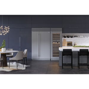 Sub-Zero Classic 48 in. 28.8 cu. ft. Built-In Smart Counter Depth Side-by-Side Refrigerator with Tubular Handles, Internal Ice & Water Dispenser - Stainless Steel, , hires