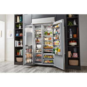KitchenAid 42 in. 25.1 cu. ft Built-In. Counter Depth Side-by-Side Refrigerator with External Ice & Water Dispenser - Stainless Steel with PrintShield Finish, , hires