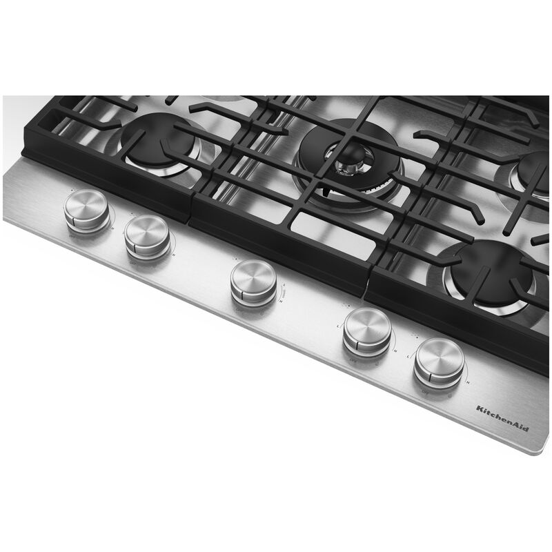 KitchenAid 30 in. 5-Burner Natural Gas Cooktop with Simmer Burner & Power Burner - Stainless Steel, , hires