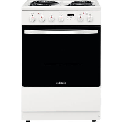 Frigidaire 24 in. 1.9 cu. ft. Oven Freestanding Electric Range with 4 Coil Burners - White | FFEH2422UW