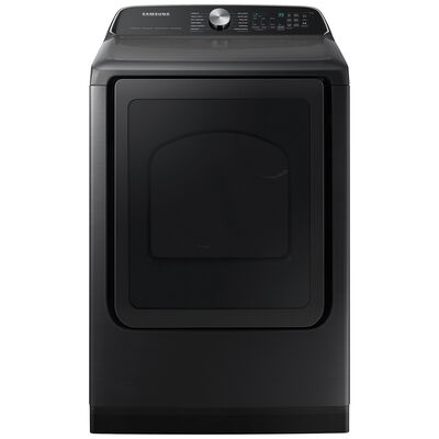 Samsung 27 in. 7.4 cu. ft. Smart Electric Dryer with Sensor Dry, Sanitize & Steam Cycle - Brushed Black | DVE55CG7100V