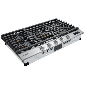 Signature Kitchen Suite 36 in. 5-Burner Smart Natural Gas Cooktop with Simmer Burner & Power Burner - Stainless Steel, , hires