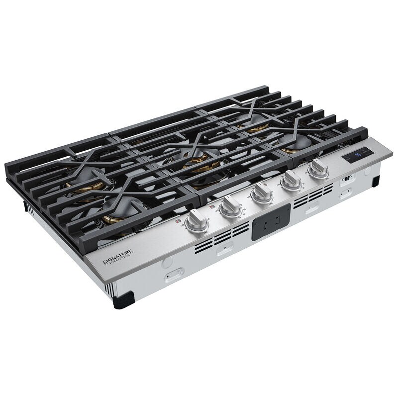 Signature Kitchen Suite 36 in. 5-Burner Smart Natural Gas Cooktop with Simmer Burner & Power Burner - Stainless Steel, , hires