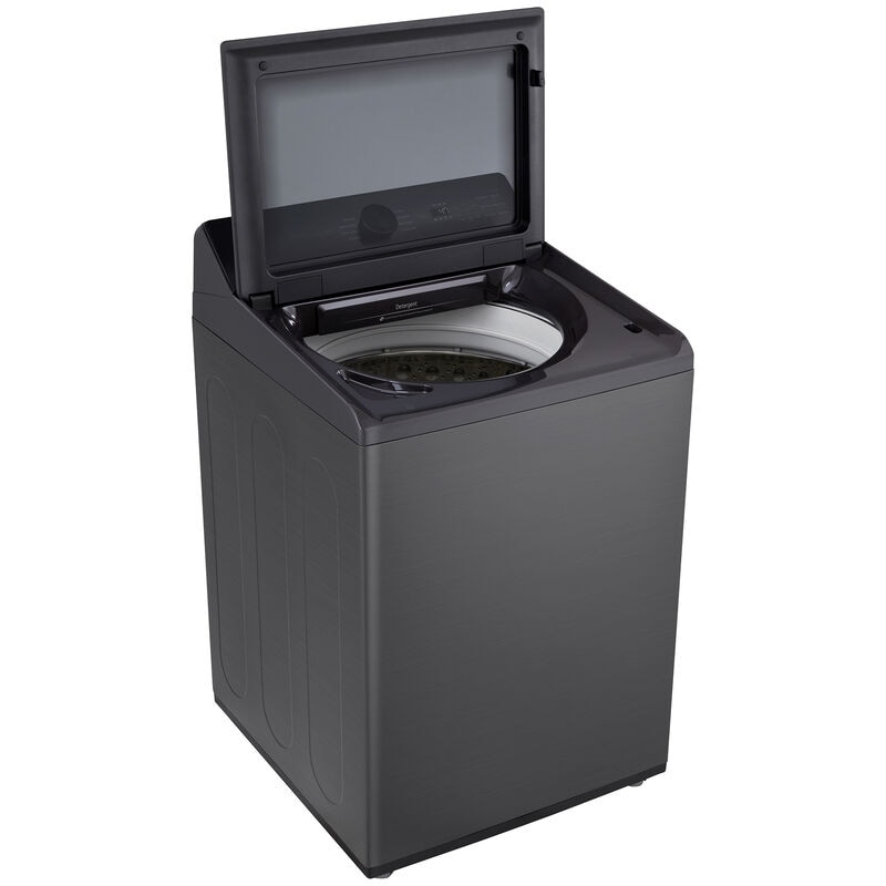 LG 27 in. 4.8 cu. ft. Smart Top Load Washer with 4-Way Agitator, EasyUnload & AI Sensing - Platinum Black, Platinum Black, hires