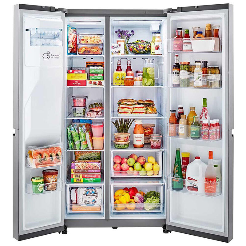 LG 36 in. 27.2 cu. ft. Side-by-Side Refrigerator with External Ice & Water Dispenser- Stainless Look, Stainless, hires