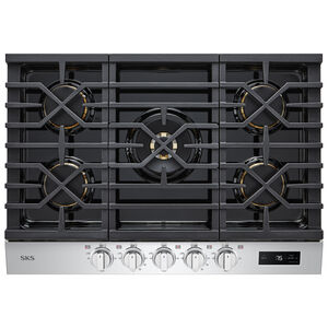 SKS 30 in. 5-Burner Smart Natural Gas Cooktop with Simmer Burner & Power Burner - Stainless Steel, , hires