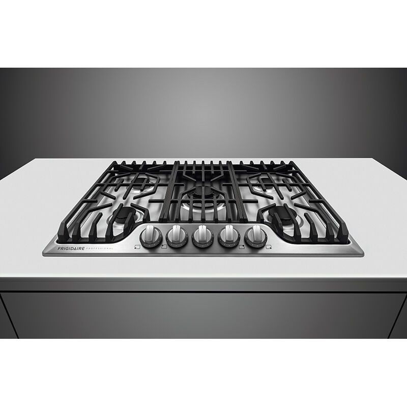 Frigidaire Professional 30 in. Natural Gas Cooktop with 5 Sealed Burners & Griddle - Stainless Steel, , hires