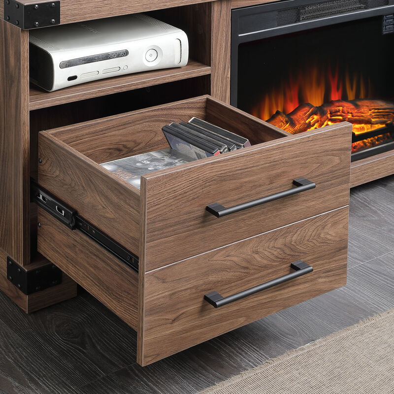 Manhattan Comfort Richmond 60" TV Stand with 2 Drawers & 4 Shelves - Brown, , hires