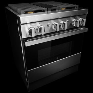 JennAir Noir Series 30 in. 4.1 cu. ft. Smart True European Convection Dual Fuel Range with 4 Sealed Burners - Stainless Steel, , hires