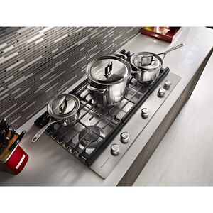 KitchenAid 30 in. 5-Burner Natural Gas Cooktop with Griddle, Simmer Burner & Power Burner - Stainless Steel, , hires