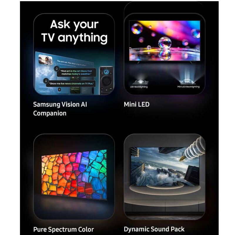 Samsung - 75" Class M70H Mini LED 4K UHD Smart Tizen TV, , hires