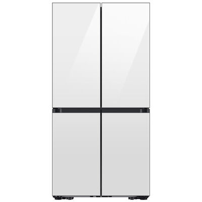 Samsung Bespoke 36 in. 22.5 cu. ft. Smart Counter Depth 4-Door Flex French Door Refrigerator with Beverage Center & Internal Water Dispenser - White Glass | RF23DB960012
