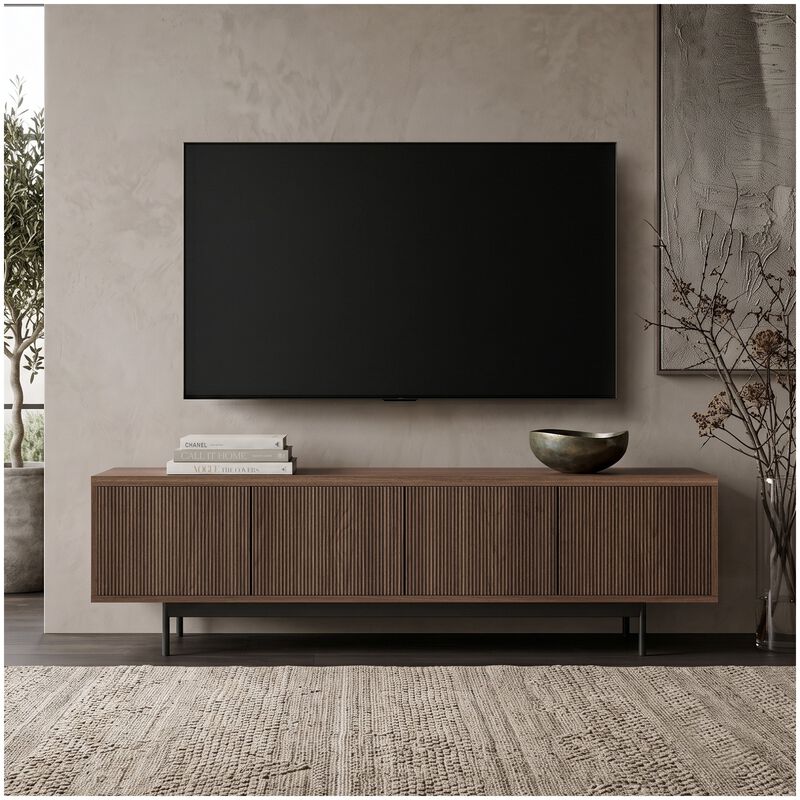 Preston & Cole Everett 70" Wide TV Stand for TVs up to 75" - Satin Walnut, , hires