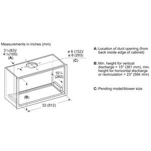 Bosch 300 Series 36 in. Smart Convertible Standard Style Range Hood with 300 CFM, 4 Fan Speeds & 2 LED Lights - Stainless Steel, , hires
