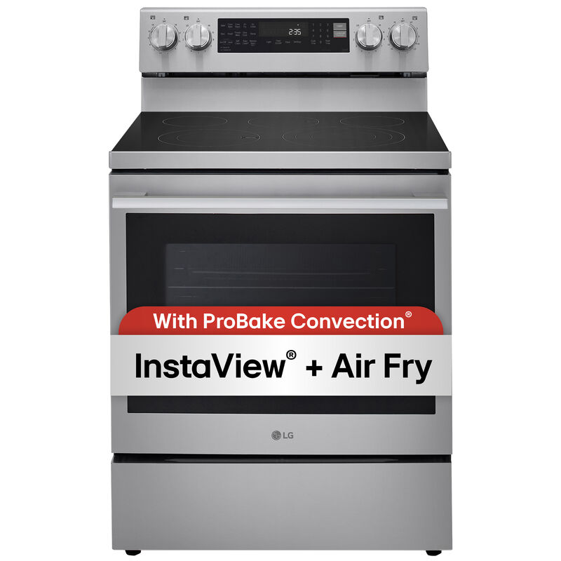 LG 30 in. 6.3 cu. ft. Smart Air-Fry True European Convection Electric Range with Radiant Burners - PrintProof Stainless Steel, , hires