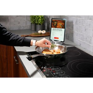 GE Profile 30 in. 5-Burner Smart Electric Cooktop with Power Burner - Black, , hires