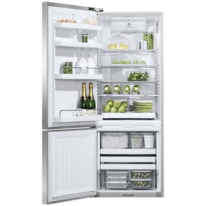 Fisher & Paykel Series 5 25 in. 13.5 cu. ft. Smart Counter Depth Bottom Freezer Refrigerator with Ice Maker - Stainless Steel, , hires