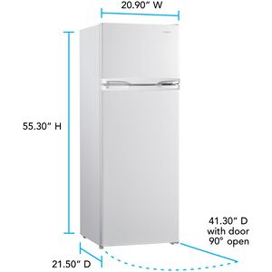 Avanti 21 in. 7.5 cu. ft. Top Freezer Refrigerator - White, , hires