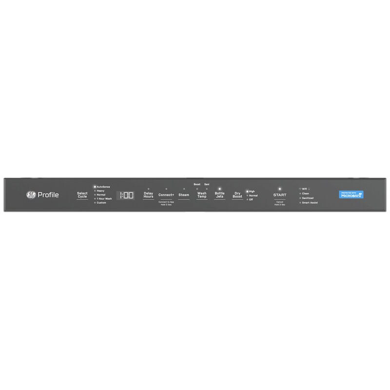 GE Profile 24 in. Top Control Smart Dishwasher with 44 dBa Sound Level, 3rd-Rack, Dry Boost & Pocket - Fingerprint Resistant Stainless, , hires