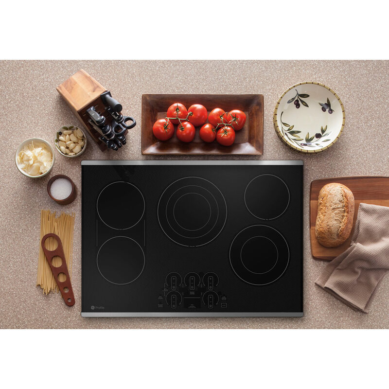 GE Profile 30 in. 5-Burner Smart Electric Cooktop with Power Burner -  Stainless Steel