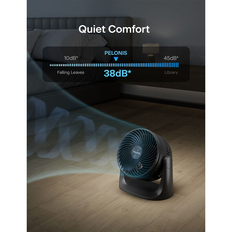 Pelonis Table Fan with 3 Speed Settings & Adjustable Tilt - Black, , hires