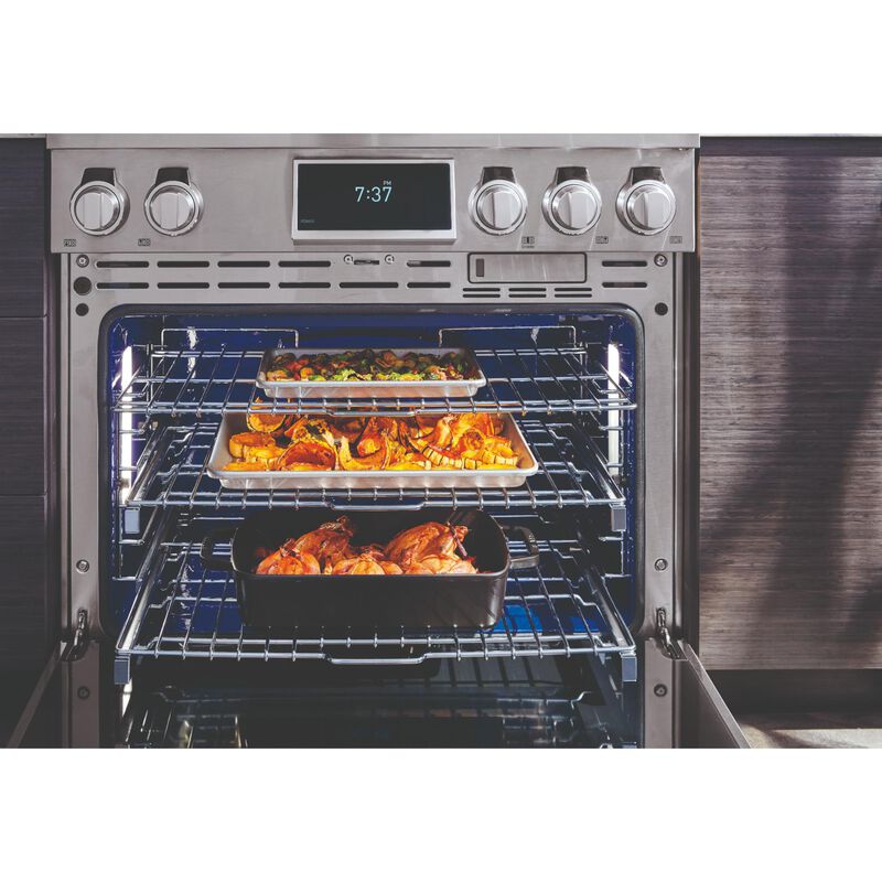 SKS 36 in. 6.3 cu. ft. Smart Standard Convection Steam Dual Fuel Range with 4 Sealed Burners & Griddle - Stainless Steel, , hires
