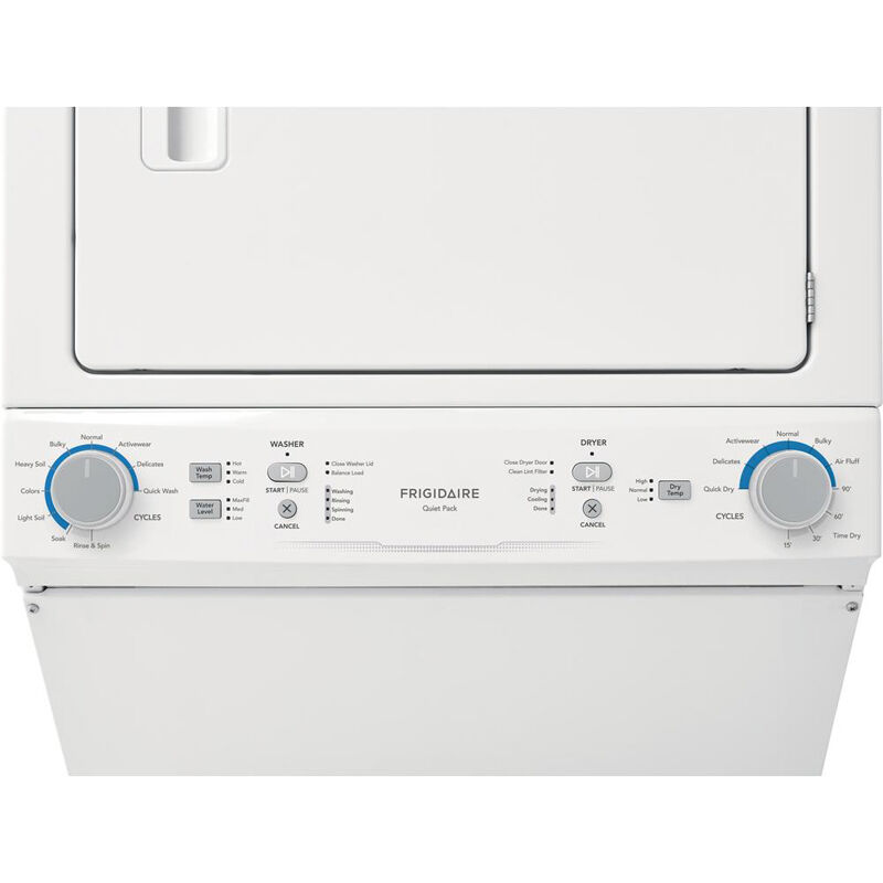 Frigidaire 27 in. Laundry Center with 3.9 cu. ft. Washer with 11 Wash Programs & 5.5 cu. ft. Gas Dryer & 10 Dryer Programs - White, , hires