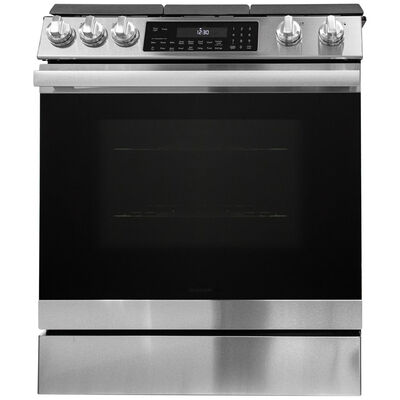 Sharp 30 in. 6.1 cu. ft. Air Fry Convection Oven Slide-In Gas Range with 5 Sealed Burners - Stainless Steel | SSG3065JS