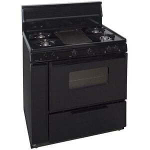 Premier 36 in. 3.9 cu. ft. Gas Range with Open Burners & Griddle - Black, , hires