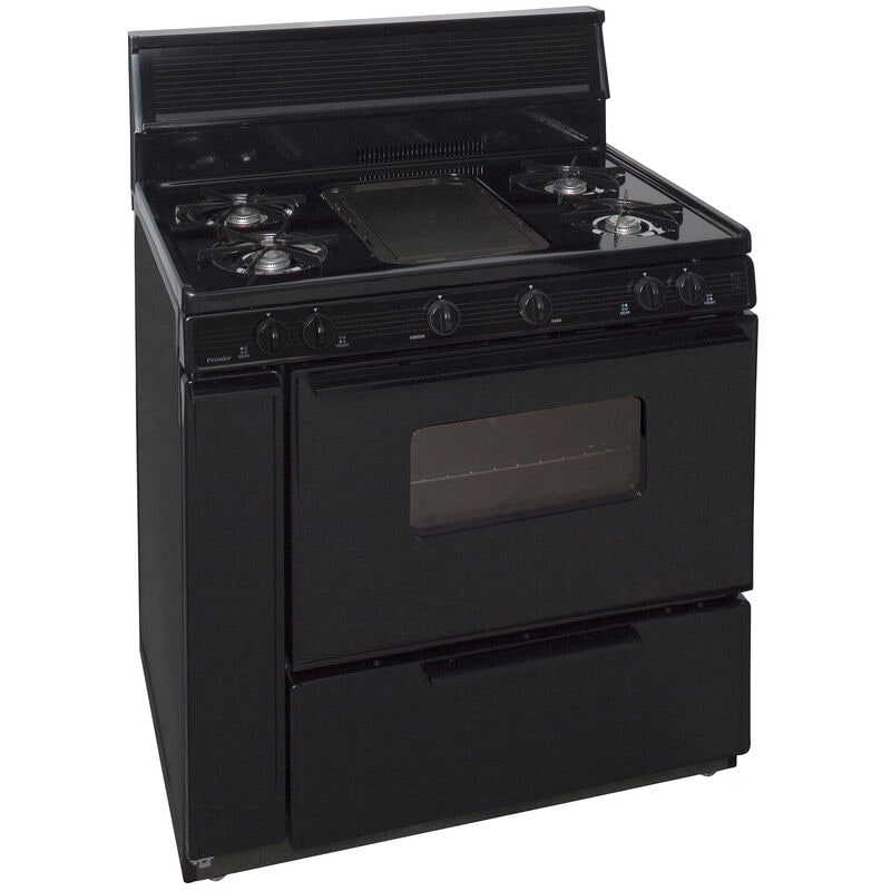 Premier 36 in. 3.9 cu. ft. Gas Range with Open Burners & Griddle - Black, , hires