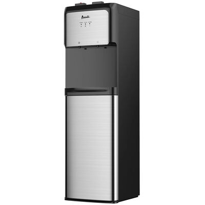 Avanti 12 in. Freestanding Hot & Cold Water Dispenser with Child Safety Guard - Stainless Steel with Black Cabinet | WDBMC810Q3S
