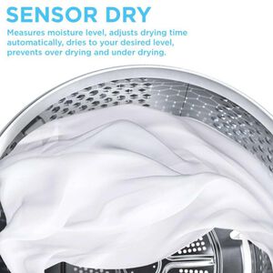 Midea 27 in. 7.0 cu. ft. Smart Electric Dryer with Sensor Dry & Sanitize Cycle - White, White, hires