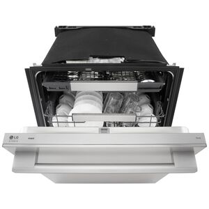 LG Studio 24 in. Top Control Flush-Mount Smart Dishwasher with 39 dBA Sound Level, 3rd Rack & Dynamic Heat Dry with AutoVent Dry - PrintProof Stainless Steel, , hires