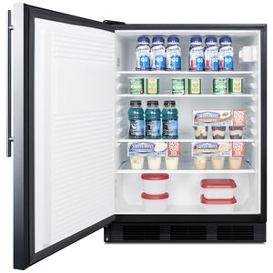 Summit 24 in. 5.5 cu. ft. Left-Hinged Undercounter Refrigerator - Stainless Steel, , hires