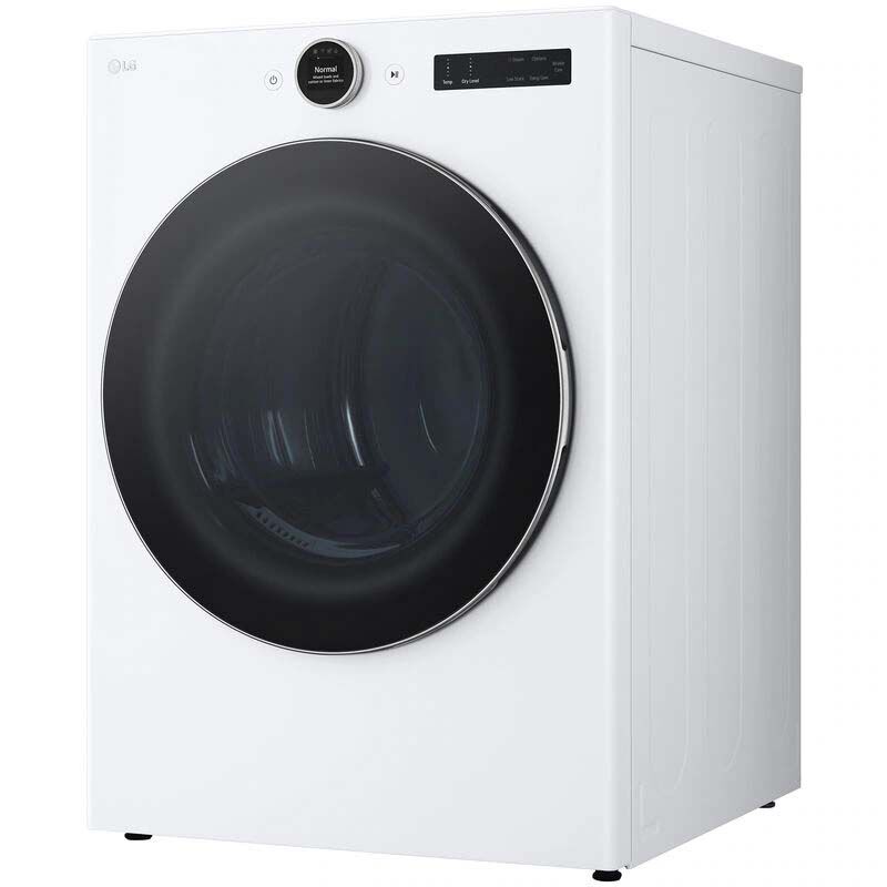 LG 27 in. 7.4 cu. ft. Smart Stackable Electric Dryer with AI Sensor Dry, Turbo Steam, Sanitize & Steam Cycle - White, White, hires