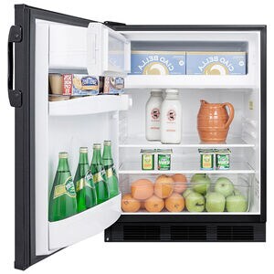 Summit 24 in. 5.1 cu. ft. Left-Hinged Undercounter Refrigerator - Black, , hires