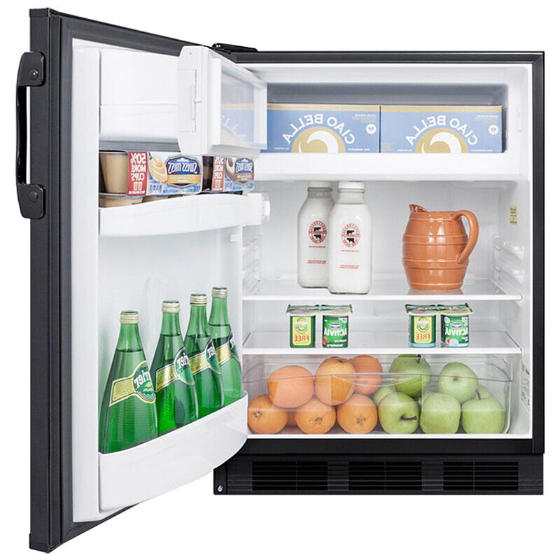 Summit 24 in. 5.1 cu. ft. Left-Hinged Undercounter Refrigerator - Black, , hires