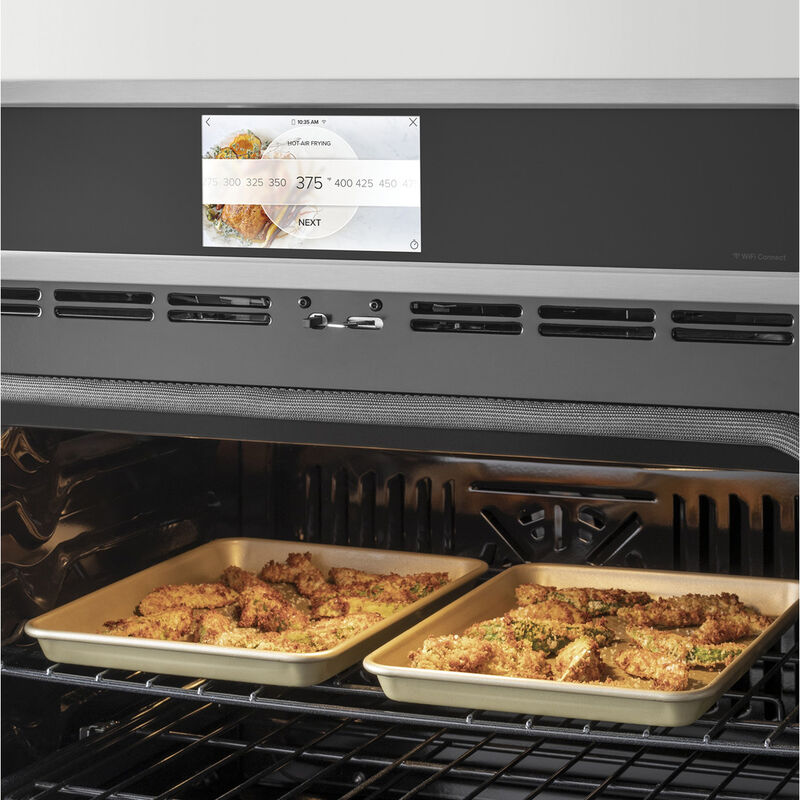 Cafe 30" 5.0 Cu. Ft. Electric Smart French Door Wall Oven with True European Convection & Self Clean - Stainless Steel, Stainless Steel, hires