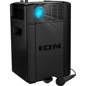 ION Projector Plus Portable Indoor-Outdoor Projector with Speaker - Black, , hires