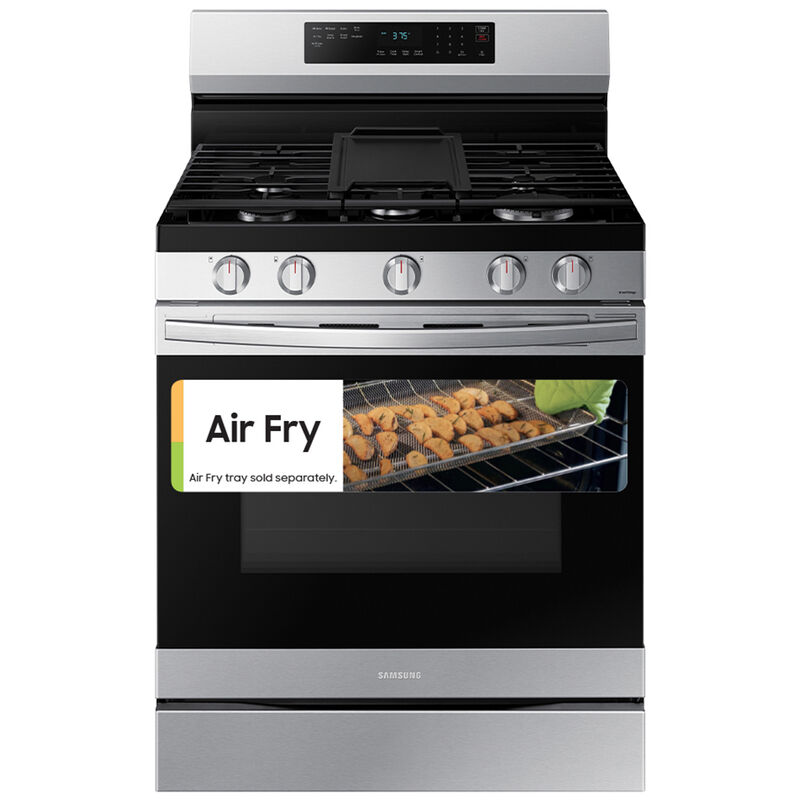 Whirlpool 30-in 5 Burners 5-cu ft Self-cleaning Air Fry Convection Oven  Freestanding Natural Gas Range (Fingerprint Resistant Stainless Steel) in  the Single Oven Gas Ranges department at