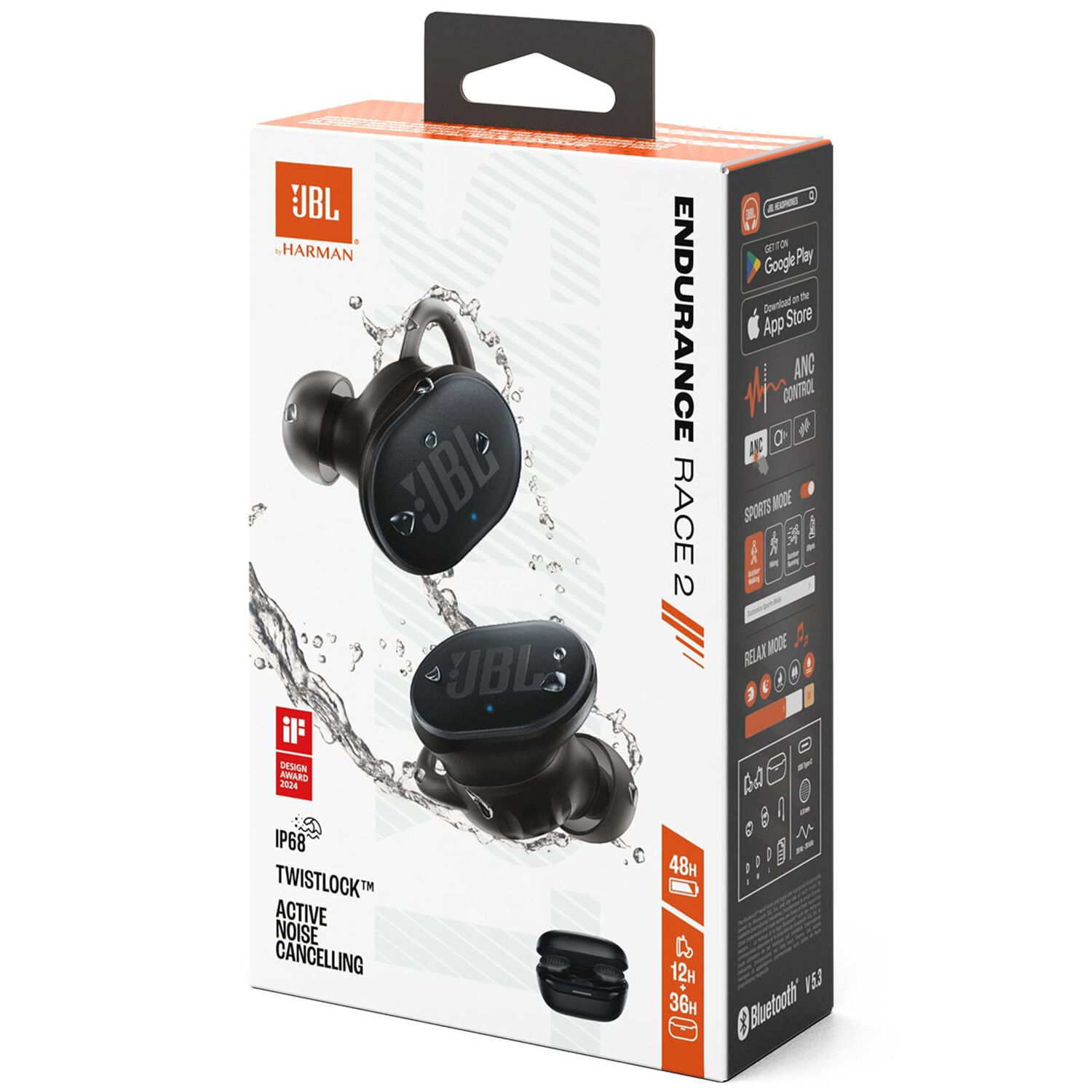 JBL ENDURANCE RACE2 ワイヤレスイヤホン JBL - Endurance Race 2 Waterproof True Wireless Sport Earbuds
