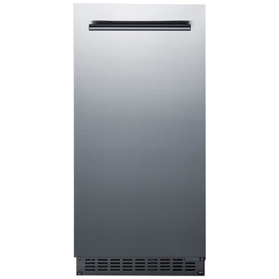 Summit 15 in. Ice Maker with 26 Lbs. Ice Storage Capacity & Clear Ice Technology - Stainless Steel | BIM68OSGDR