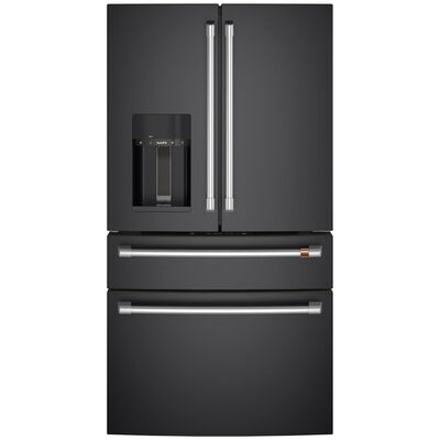 Cafe 36 in. 22.3 cu. ft. Smart Counter Depth 4-Door French Door Refrigerator with Ice & Water Dispenser - Matte Black | CXE22DP3PD1