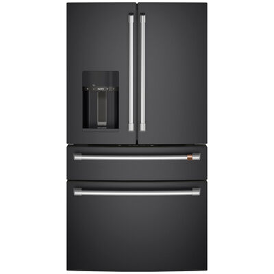 Cafe 36 in. 22.3 cu. ft. Smart Counter Depth 4-Door French Door Refrigerator with External Filtered Ice & Water Dispenser - Matte Black | CXE22DP3PD1