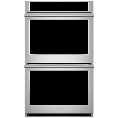 Monogram Statement Series 30 in. 10.0 cu. ft. Smart Top Control Electric Double Wall Oven with True European Convection - Stainless Steel | ZTD90DPSZSS