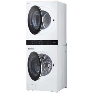 LG 27 in. WashTower with 4.5 cu. ft. Washer with 10 Wash Programs and TurboWash 360 & 7.4 cu. ft. Electric Dryer with 9 Dryer Programs, Sensor Dry & Wrinkle Care - White, White, hires