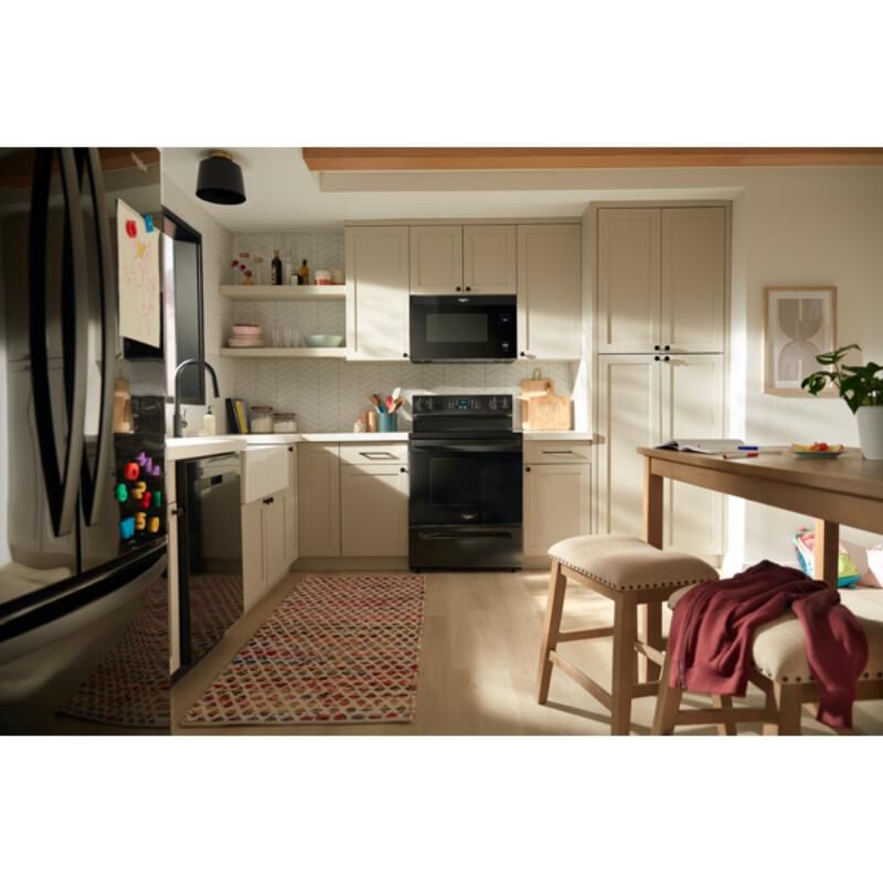 Whirlpool 30 in. 5.3 cu. ft. Air-Fry Standard Convection Electric Range with Radiant Burners - Black, , hires